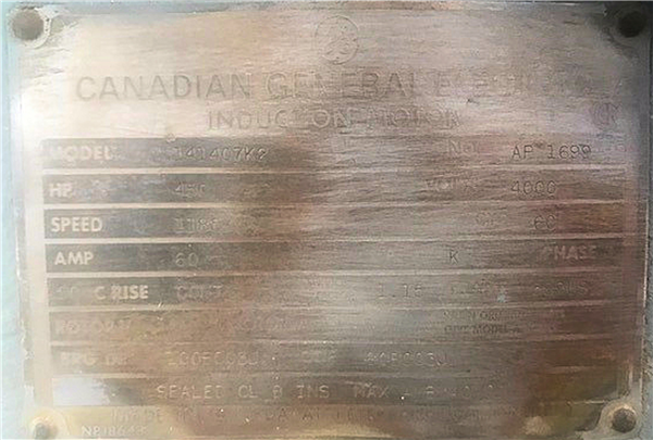 Canadian General Electric 450 Hp Motor)